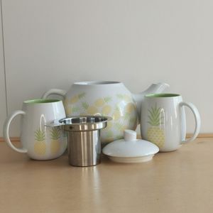 David's Tea Pineapple Tea Set Mugs Teapot
